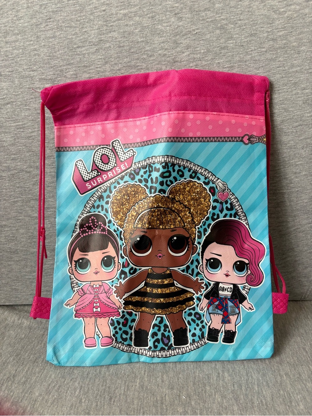 L.O.L. Surprise! Pink & Blue Doll Graphic Drawstring Bags
